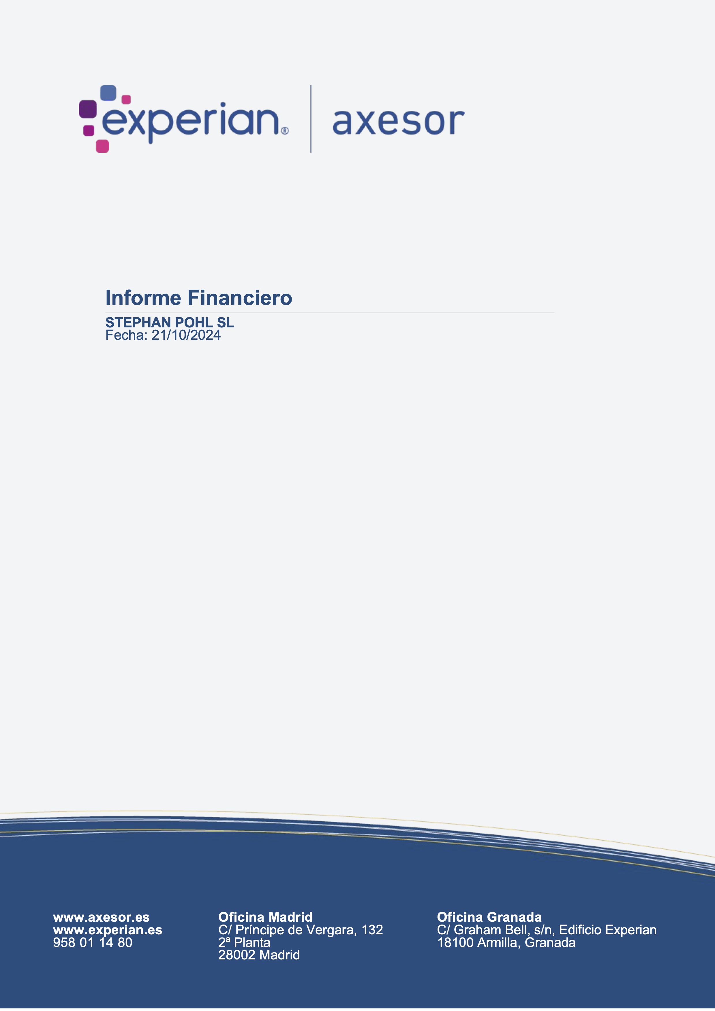 Financial Report Stephan Pohl S.L.